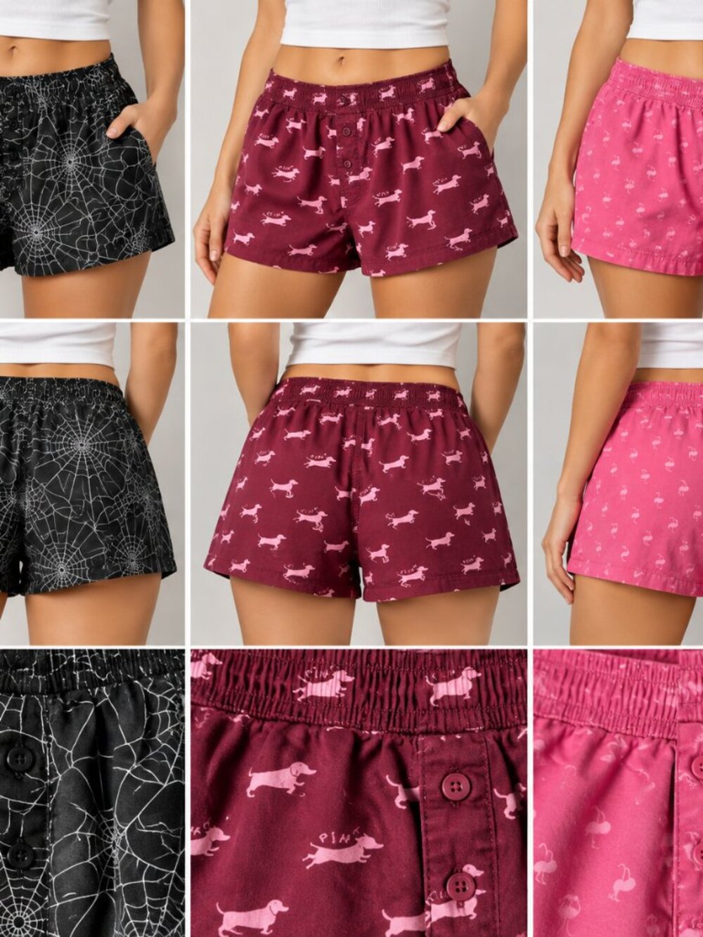 Victoria’s Secret PINK Shorts 3-Piece Bundle Y2K Coquette Grunge